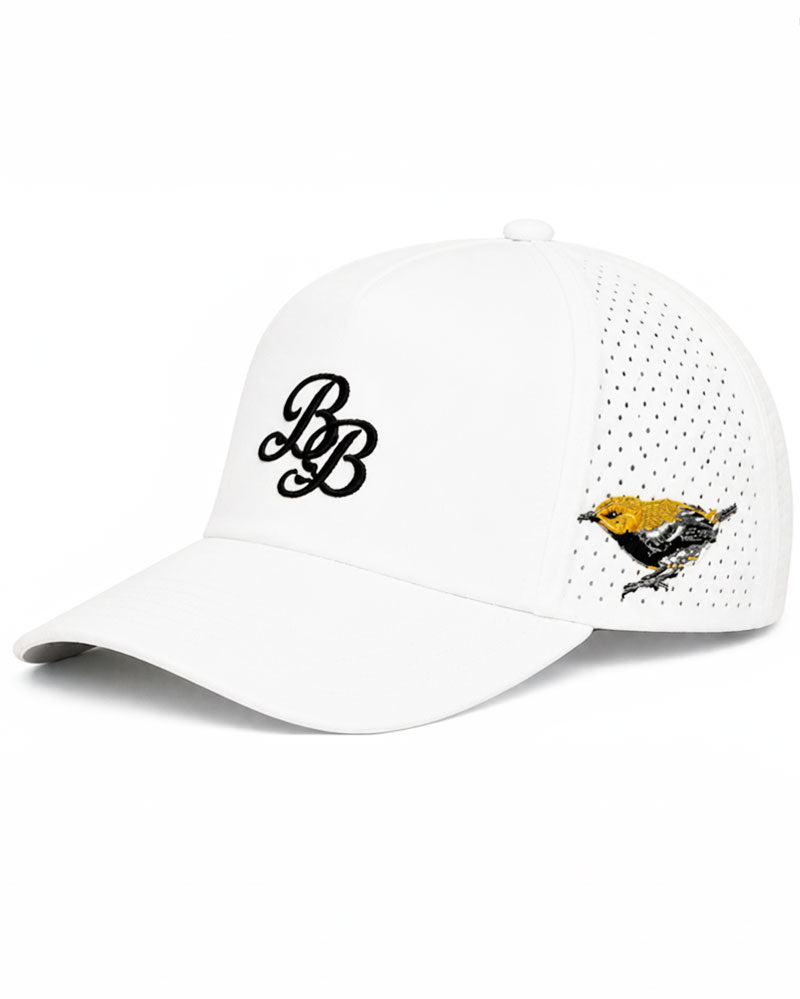 Vent Tech Players Hat ( white- black throated green warbler )